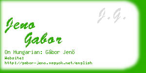 jeno gabor business card